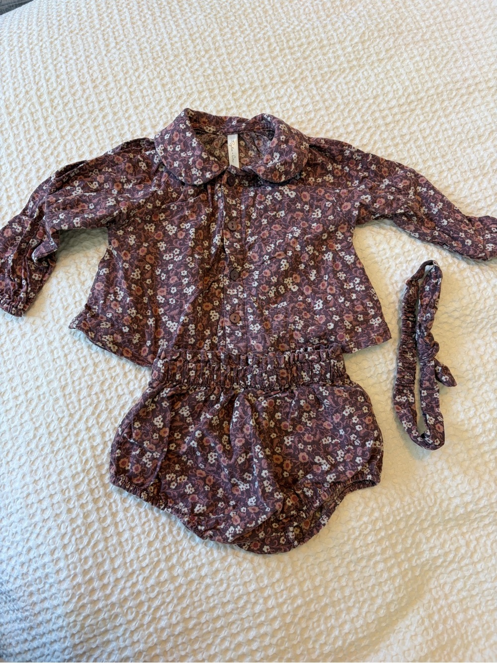 Rylee + Cru Plum Floral Two-Piece Set with Headband